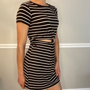 Black and Cream Striped Dress